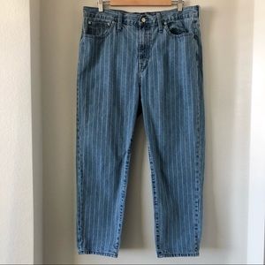 Madewell The Perfect Vintage Crop Jean striped size 33